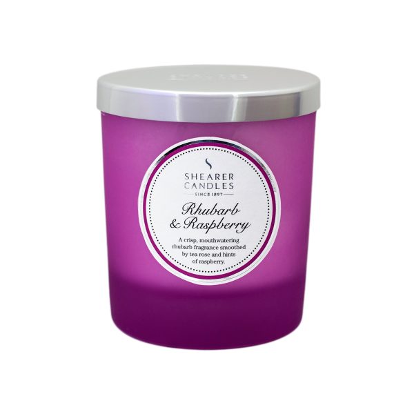 SCC731: RHUBARB & RASPBERRY COLOURED JAR W/LID CANDLE