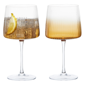 ASD10359: EMPIRE GIN GLASSES AMBER S/2