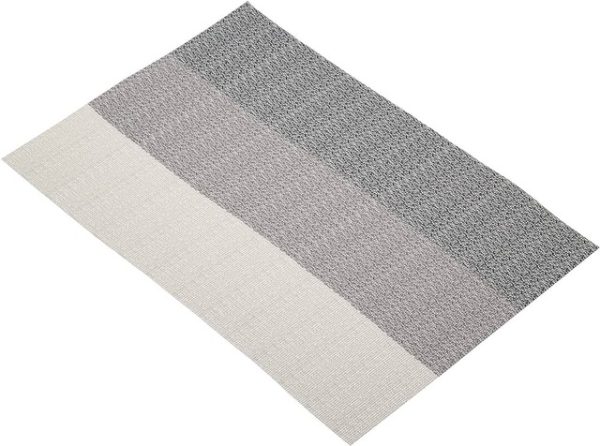 KCPMGREY04: WOVEN PLACEMATS GREY STRIPES S/6