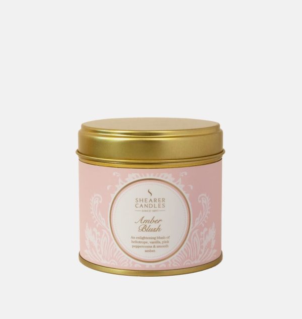 SC0607: LARGE TIN CANDLE AMBER BLUSH
