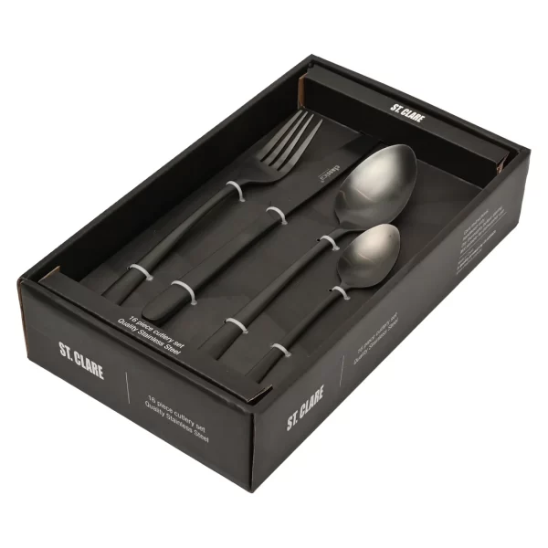 NDM719: BLACK STAINLESS STEEL CUTLERY SET 16PC - Image 2