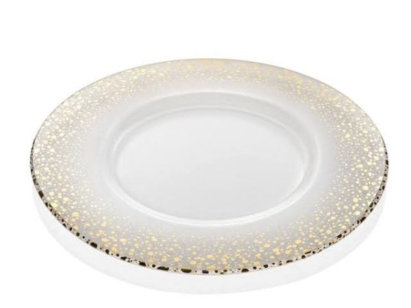 8150.2: SPARKLING PLATE CLEAR GOLD 37CM