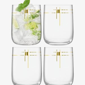 CT10: CENTURY BAR GLASS GOLD S/4