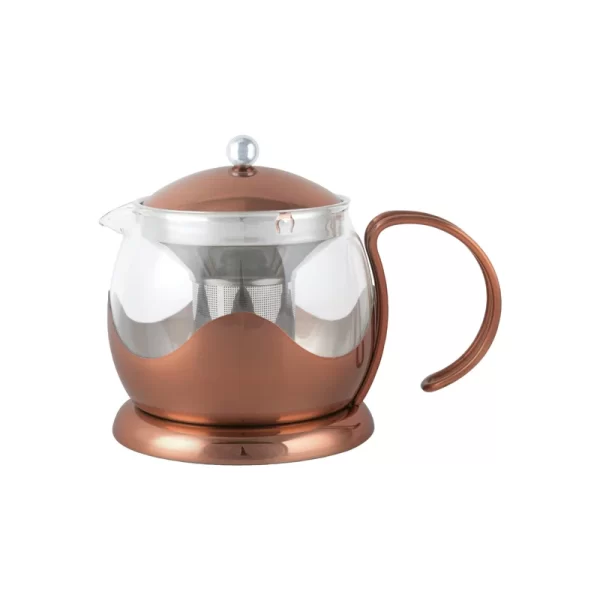 COPPER GLASS INFUSER TEAPOT 1.2L