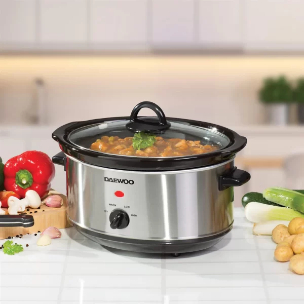 SDA1364: DAEWOO SLOW COOKER S/STEEL 3.5L - Image 2