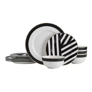 MIK. LUXE DECO 12PC FINE CHINA DINNER SET