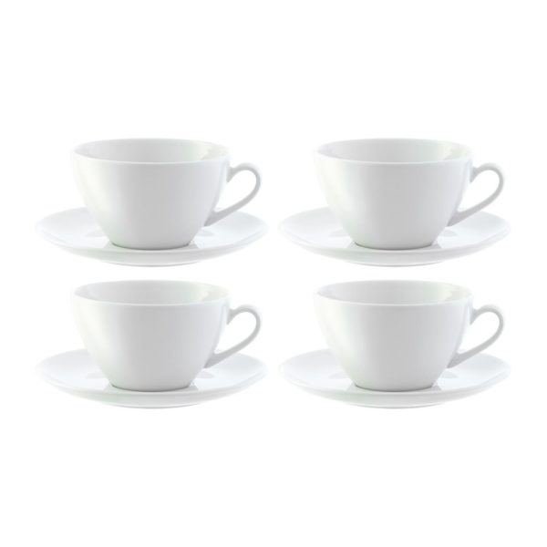 DINE CAPPUCCINO CUP & SAUCER CURVED S/4