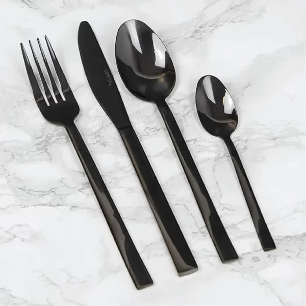 C000390: MIKASA DISENO BLACK 16PC CUTLERY BOX