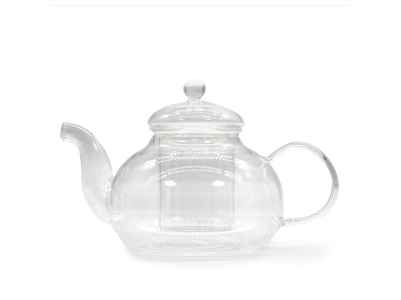 GLASS INFUSER TEAPOT - ROUND PEARL 800ML