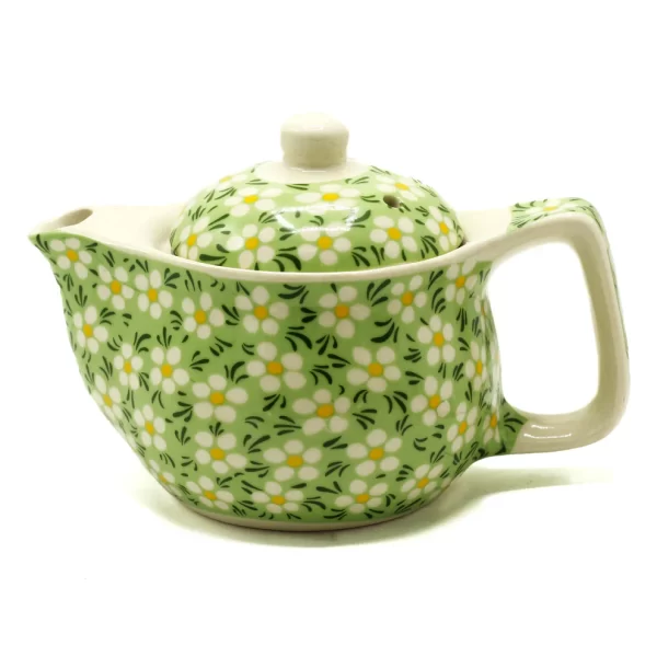 SMALL HERBAL TEAPOT GREEN DAISEY