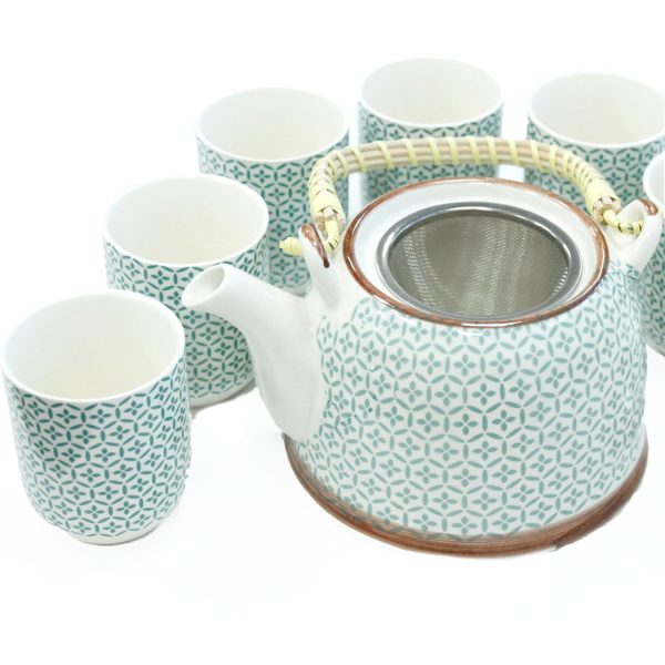 HERBAL TEAPOT SET GREEN MOSAIC