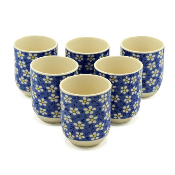 HERBAL TEA CUP S/6 - BLUE DAISEY