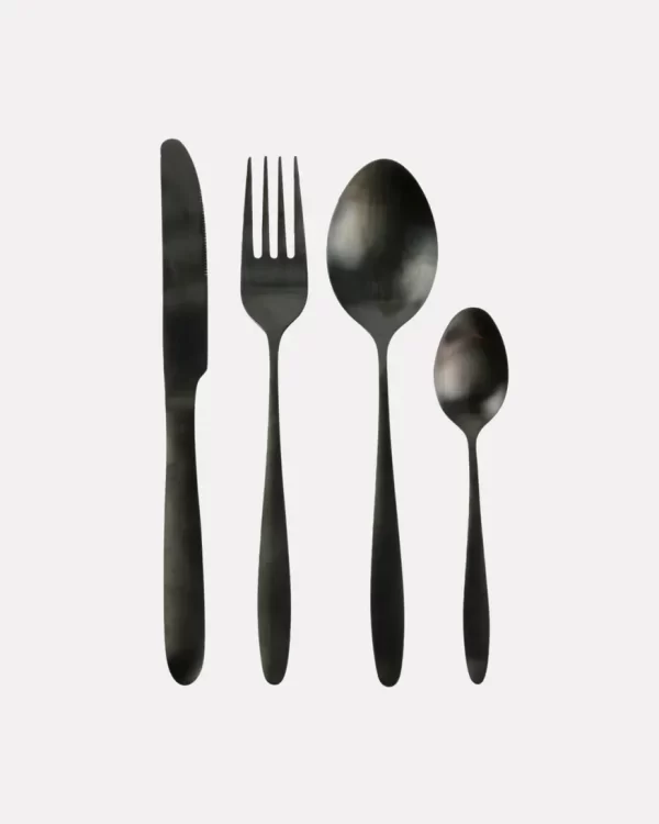 NDM719: BLACK STAINLESS STEEL CUTLERY SET 16PC