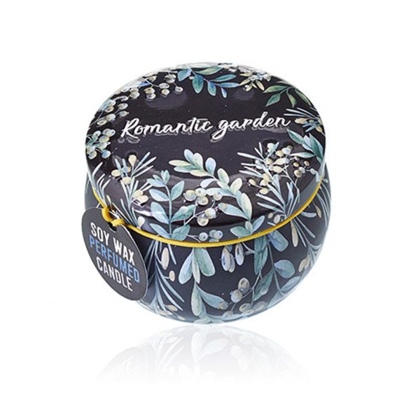 ART TIN CANDLE ROMANTIC GARDEN TEA & ROSE
