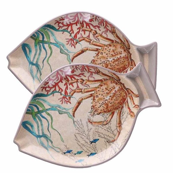 PR133201PEM: SEA LIFE FISH PLATE  33 X 23CM S/2