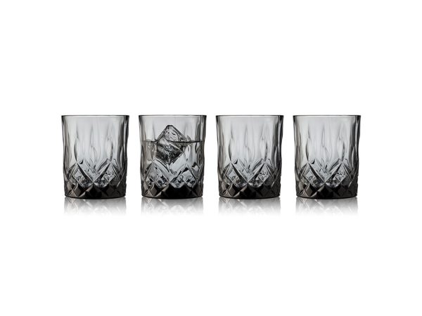 LY27736: WHISKY GLASS SORRENTO SMOKE 32ML S/4