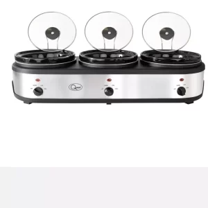 16530: 3-POT S/STEEL SLOW COOKER BUFFET SERVER