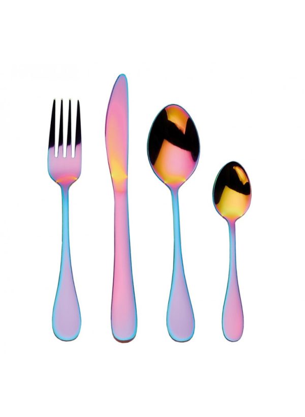 MKCUTRNBW16PC: MIKASA IRIDESCENT RAINBOW CUTLERY 16PC