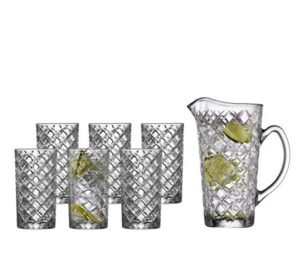 7 PART DIAMOND JUG SET