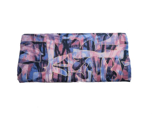COTTON SATIN FABRIC LEMON & LILAC - Image 2