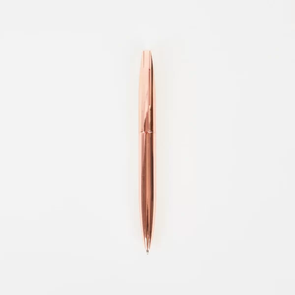 RECYCLED SOFT TOUCH BLADE BALL PEN - ROSE GOLD METALLIC