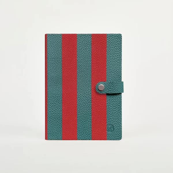 A5 NOCOBAR NOTEBOOK STRIPE - TEAL & RED
