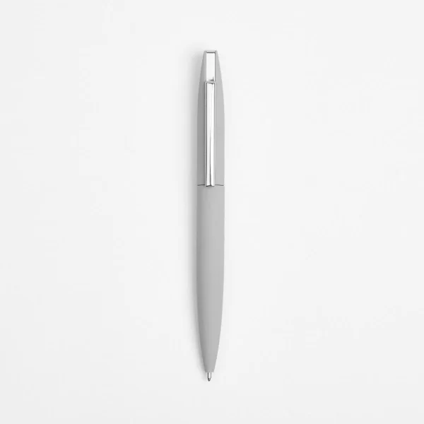 RECYCLED SOFT TOUCH BLADE BALL PEN - SILVER