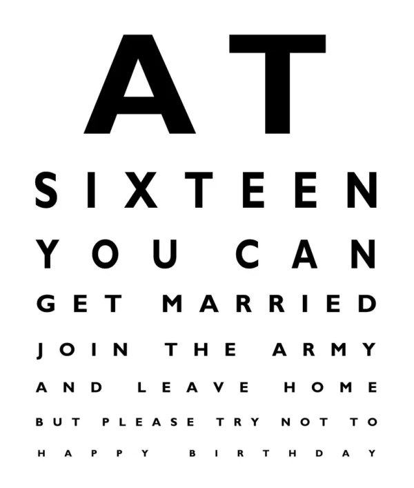 AT SIXTEEN..CARD