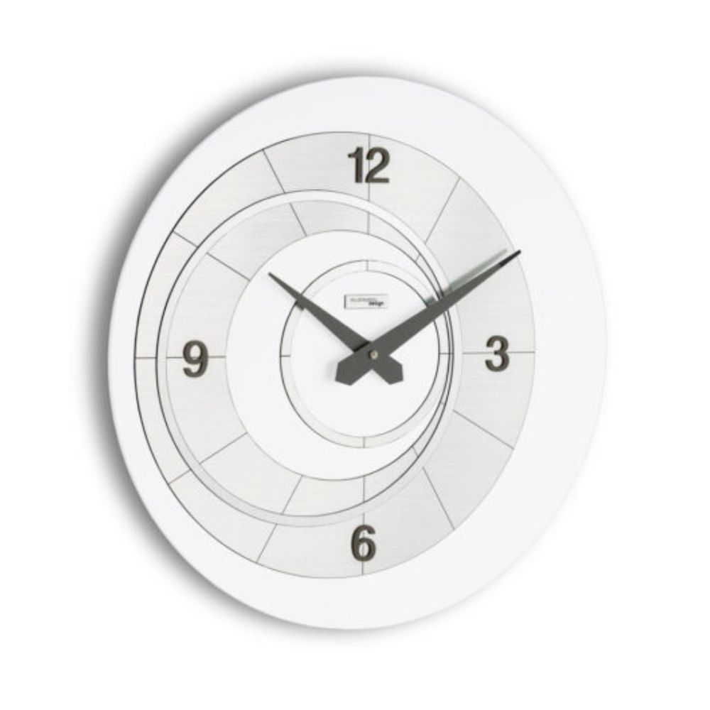 306 BNM: ECLIPSIS WHITE METAL CLOCK