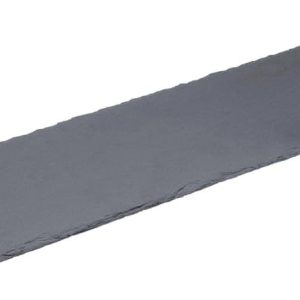 ARTPLATTERTEXT: ARTESA RECT. SLATE P. BRASS HANDLES 60CM X 15CM