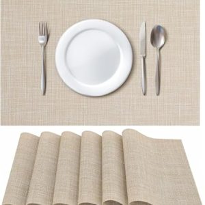 GI0008: MW TBL ACC CROSSH PMAT 45 X 30CM TAUPE S/6