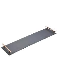ARTPLATTERCOP: ARTESA RECT. SLATE PLAT. COP. HANDLES 60CM X 15CM