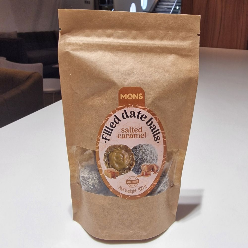 FILLED DATE BALLS W/SALTED CARAMEL 100G