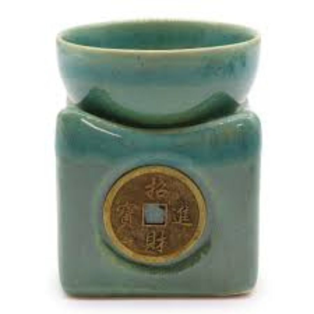 CDES-19: LUCKY COIN LRG OIL BURNER - JADE