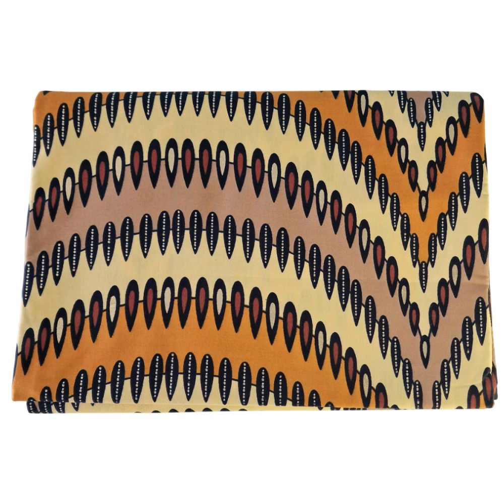 SATIN COTTON FABRIC ORANGE & BROWN