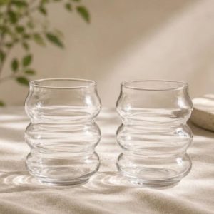 179001: BUBBLE WATER GLASS 400ML S/2
