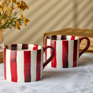 STRIPES MUG RED